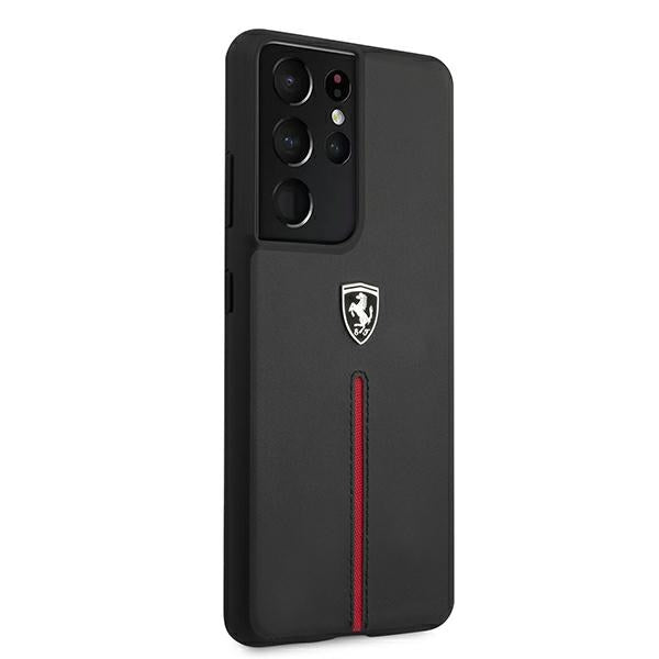 Ferrari FEOSIHCS21LBK S21 Ultra G998 black/black hardcase Off Track Leather Nylon Stripe_3