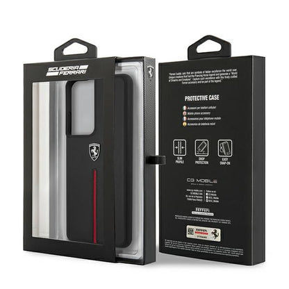 Ferrari FEOSIHCS21LBK S21 Ultra G998 black/black hardcase Off Track Leather Nylon Stripe_7