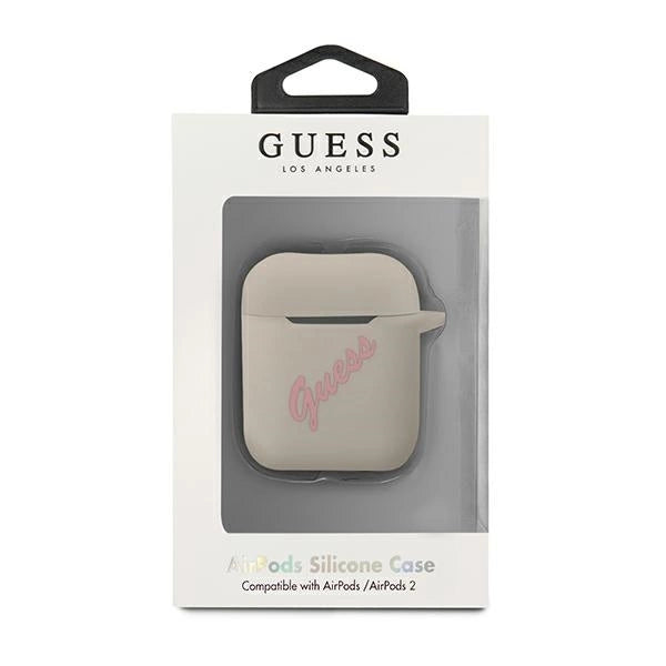 Guess GUACA2LSVSGP AirPods cover gray pink/grey pink Silicone Vintage_2