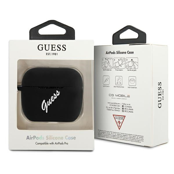Guess GUACAPLSVSBW AirPods Pro cover black/white Silicone Vintage_2