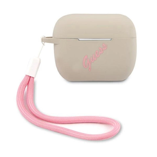Guess GUACAPLSVSGP AirPods Pro cover gray pink/grey pink Silicone Vintage_0