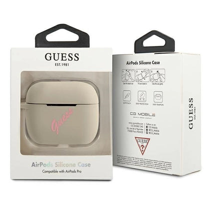 Guess GUACAPLSVSGP AirPods Pro cover gray pink/grey pink Silicone Vintage_2