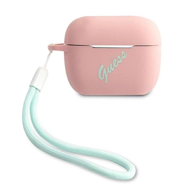 Guess GUACAPLSVSPG AirPods Pro cover rose green/pink green Silicone Vintage_0