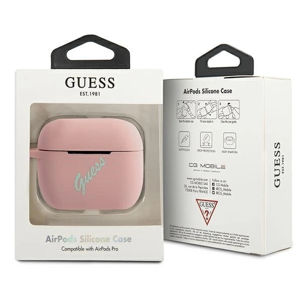 Guess GUACAPLSVSPG AirPods Pro cover rose green/pink green Silicone Vintage_2