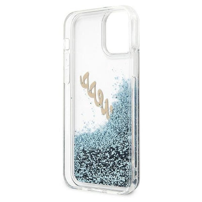 Guess GUHCP12LGLVSBL iPhone 12 Pro Max 6.7" blue/blue hardcase Glitter Vintage Script_7