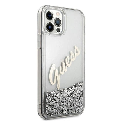 Guess GUHCP12LGLVSSI iPhone 12 Pro Max 6.7&quot; silver/silver hardcase Glitter Vintage Script_3