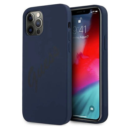 Guess GUHCP12LLSVSBL iPhone 12 Pro Max 6.7" blue/blue hardcase Script Vintage_0