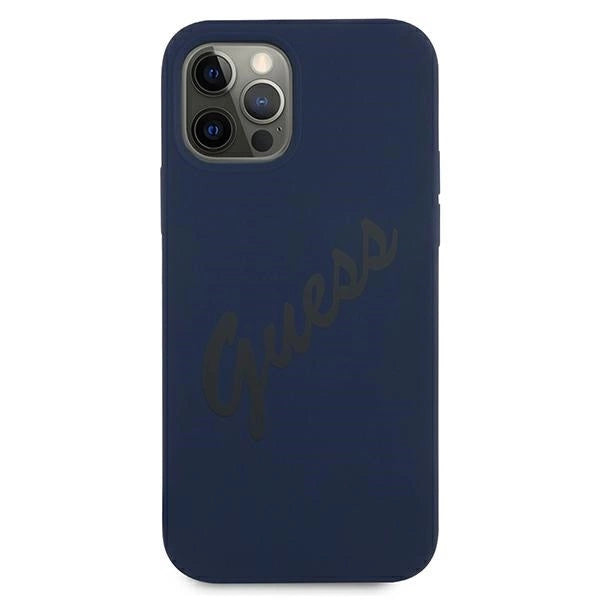 Guess GUHCP12LLSVSBL iPhone 12 Pro Max 6.7" blue/blue hardcase Script Vintage_2
