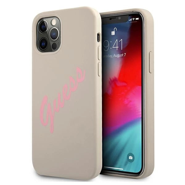 Guess GUHCP12MLSVSGP iPhone 12/12 Pro 6.1" gray pink/grey pink hardcase Silicone Vintage_0