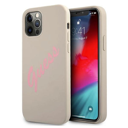 Guess GUHCP12MLSVSGP iPhone 12/12 Pro 6.1" gray pink/grey pink hardcase Silicone Vintage_0