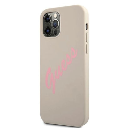 Guess GUHCP12MLSVSGP iPhone 12/12 Pro 6.1" gray pink/grey pink hardcase Silicone Vintage_1