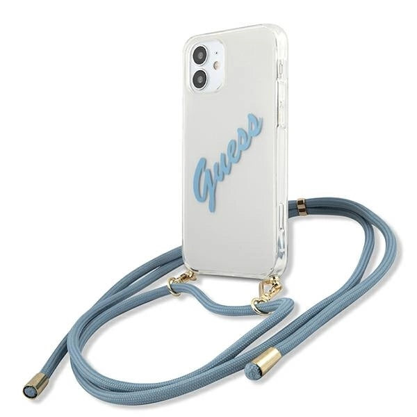 Guess GUHCP12SCRTVSBL iPhone 12 mini 5.4" blue/blue hardcase Script Vintage_0