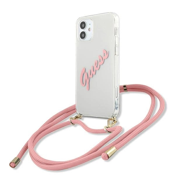 Guess GUHCP12SCRTVSPI iPhone 12 mini 5.4" pink/pink hardcase Script Vintage_0