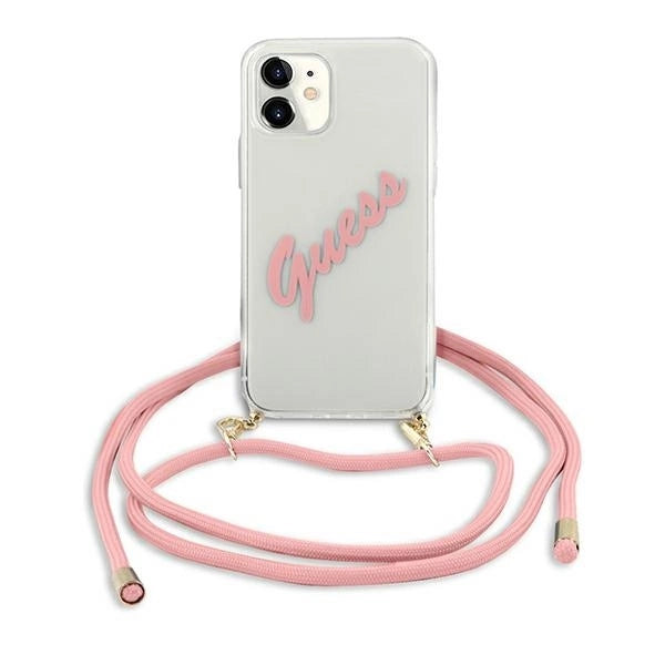 Guess GUHCP12SCRTVSPI iPhone 12 mini 5.4" pink/pink hardcase Script Vintage_1