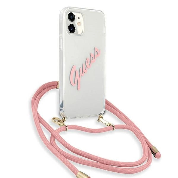 Guess GUHCP12SCRTVSPI iPhone 12 mini 5.4" pink/pink hardcase Script Vintage_2