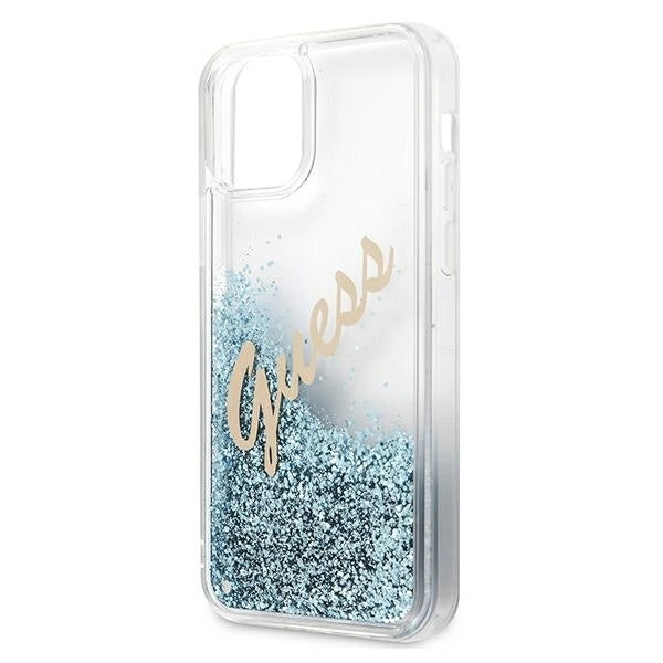 Guess GUHCP12SGLVSBL iPhone 12 mini 5.4&quot; blue/blue hardcase Glitter Vintage Script_5