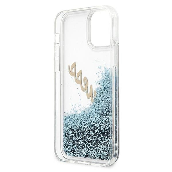 Guess GUHCP12SGLVSBL iPhone 12 mini 5.4&quot; blue/blue hardcase Glitter Vintage Script_6