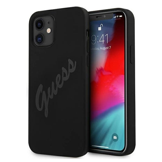 Guess GUHCP12SLSVSBK iPhone 12 mini 5.4&quot; black/black hardcase Script Vintage_0