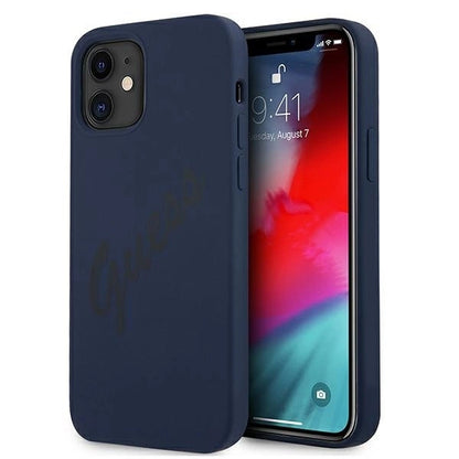 Guess GUHCP12SLSVSBL iPhone 12 mini 5.4" blue/blue hardcase Script Vintage_0