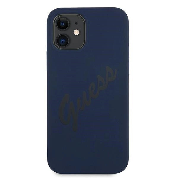 Guess GUHCP12SLSVSBL iPhone 12 mini 5.4" blue/blue hardcase Script Vintage_2