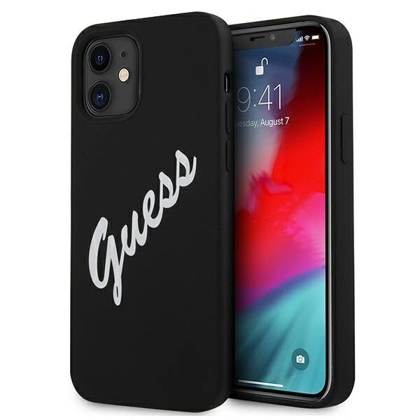 Guess GUHCP12SLSVSBW iPhone 12 mini 5.4" black and white hardcase Silicone Vintage_0