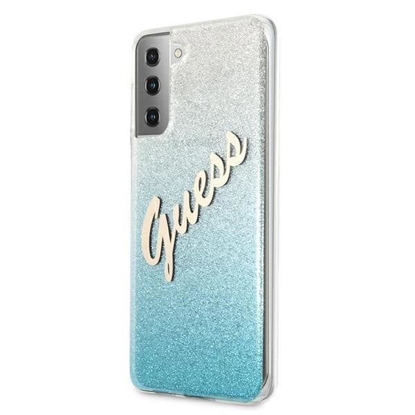 Guess GUHCS21MPCUGLSBL S21+ G996 blue/blue hardcase Glitter Gradient Script_1