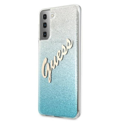 Guess GUHCS21MPCUGLSBL S21+ G996 blue/blue hardcase Glitter Gradient Script_1