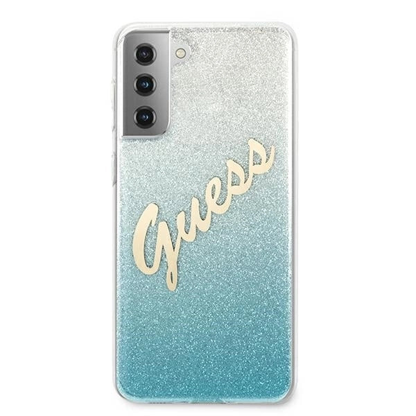 Guess GUHCS21MPCUGLSBL S21+ G996 blue/blue hardcase Glitter Gradient Script_2