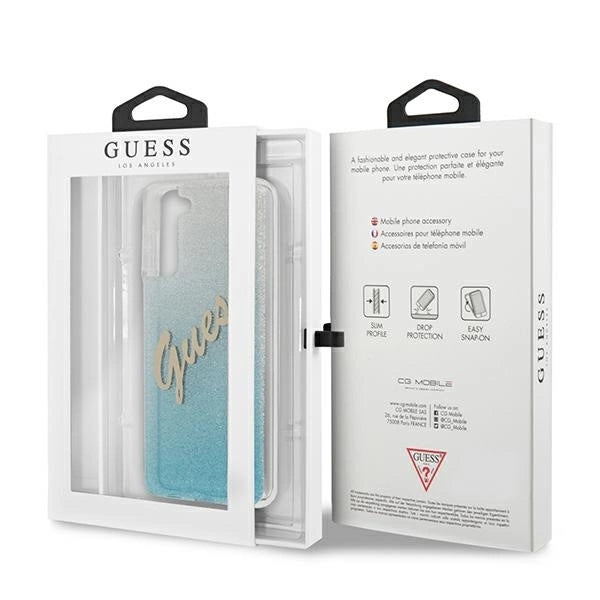 Guess GUHCS21MPCUGLSBL S21+ G996 blue/blue hardcase Glitter Gradient Script_7