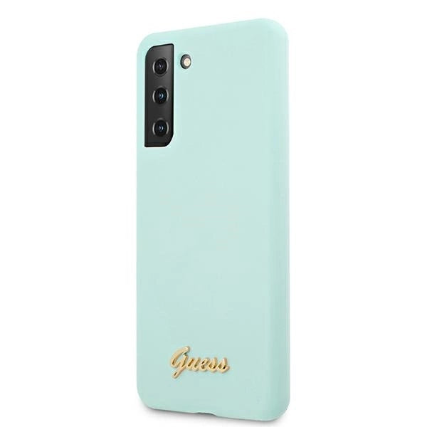 Guess GUHCS21MLSLMGLB S21+ G996 blue/blue hardcase Silicone Script Metal Logo_1