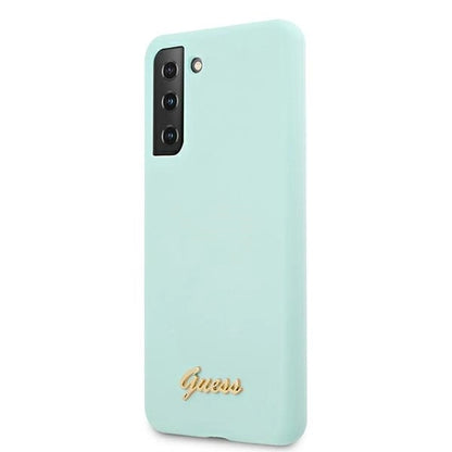 Guess GUHCS21MLSLMGLB S21+ G996 blue/blue hardcase Silicone Script Metal Logo_1