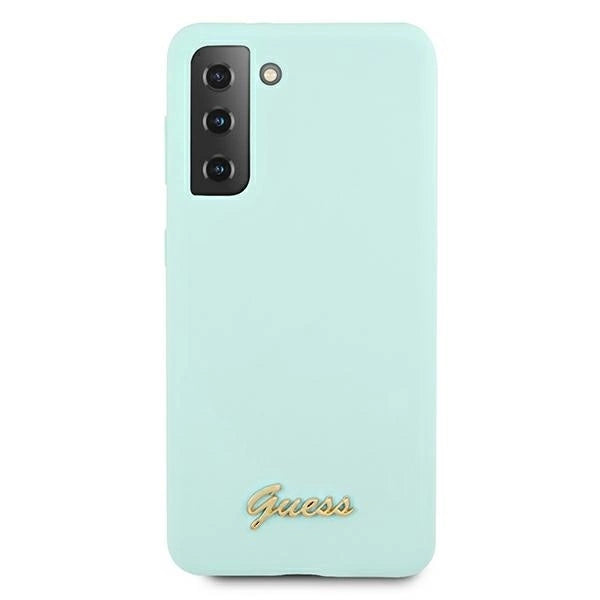 Guess GUHCS21MLSLMGLB S21+ G996 blue/blue hardcase Silicone Script Metal Logo_2