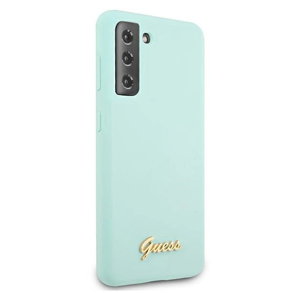 Guess GUHCS21MLSLMGLB S21+ G996 blue/blue hardcase Silicone Script Metal Logo_3