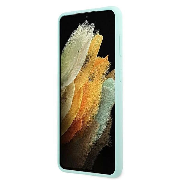 Guess GUHCS21MLSLMGLB S21+ G996 blue/blue hardcase Silicone Script Metal Logo_4