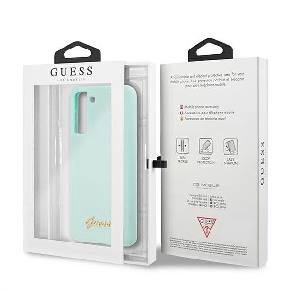 Guess GUHCS21MLSLMGLB S21+ G996 blue/blue hardcase Silicone Script Metal Logo_7