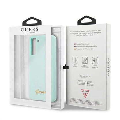 Guess GUHCS21MLSLMGLB S21+ G996 blue/blue hardcase Silicone Script Metal Logo_7