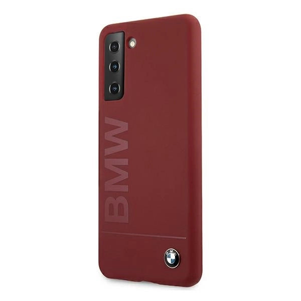Etui BMW BMHCS21MSLBLRE S21+ G996 czerwony/red hardcase Silicone Signature Logo_1