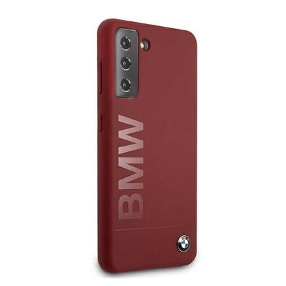 Etui BMW BMHCS21MSLBLRE S21+ G996 czerwony/red hardcase Silicone Signature Logo_3