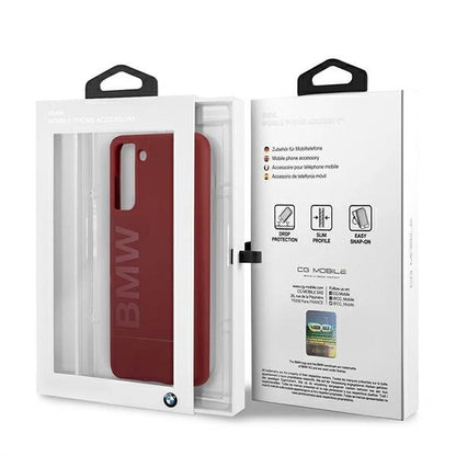 Etui BMW BMHCS21MSLBLRE S21+ G996 czerwony/red hardcase Silicone Signature Logo_7