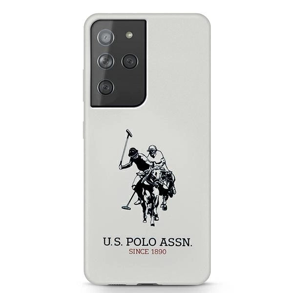 US Polo USHCS21LSLHRWH S21 Ultra G998 biały/white Silicone Logo_0