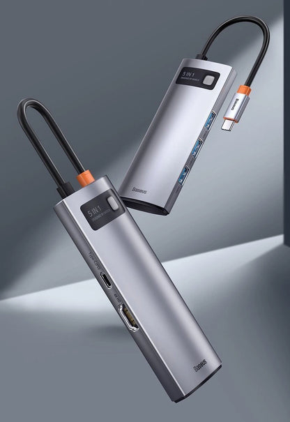 Baseus Metal Gleam Series 5-in-1 Multifunctional HUB USB Type C - USB Type C Power Delivery 100 W / HDMI 4K 30 Hz / 3x USB 3.2 Gen 1 (CAHUB-CX0G)_20