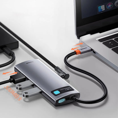 Baseus Metal Gleam Series 5-in-1 Multifunctional HUB USB Type C - USB Type C Power Delivery 100 W / HDMI 4K 30 Hz / 3x USB 3.2 Gen 1 (CAHUB-CX0G)_24