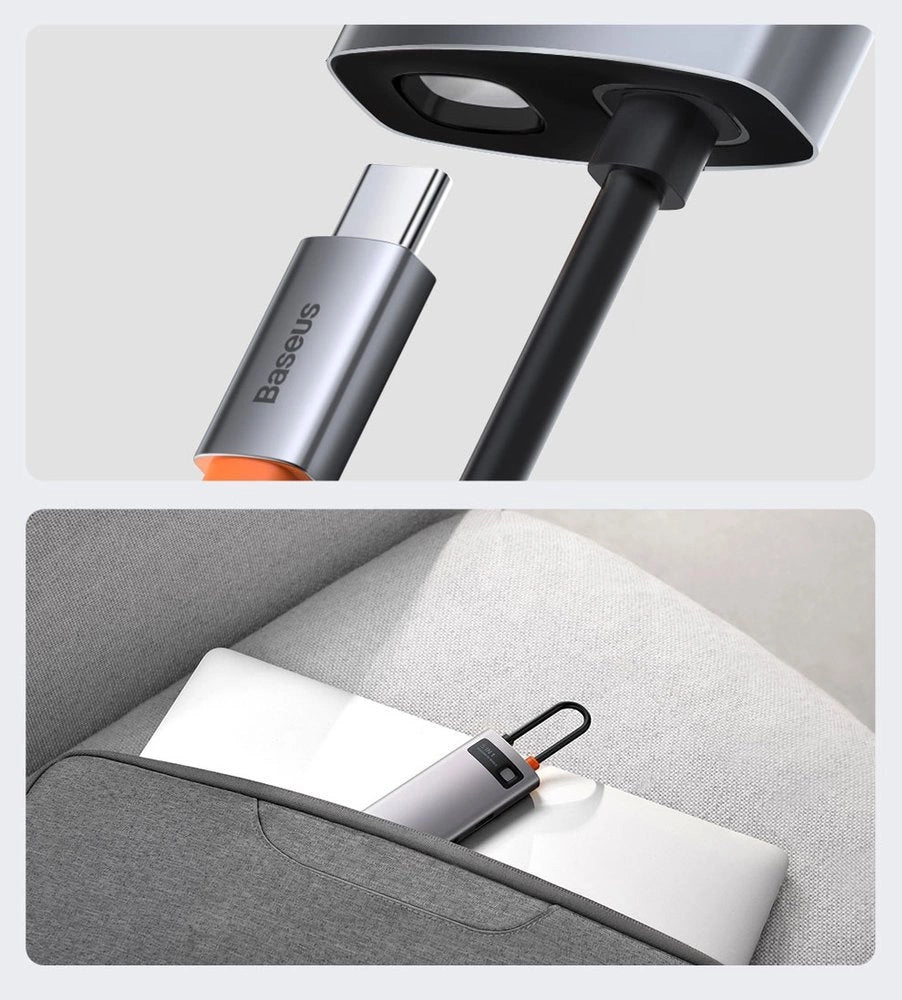 Baseus Metal Gleam Series 5-in-1 Multifunctional HUB USB Type C - USB Type C Power Delivery 100 W / HDMI 4K 30 Hz / 3x USB 3.2 Gen 1 (CAHUB-CX0G)_27