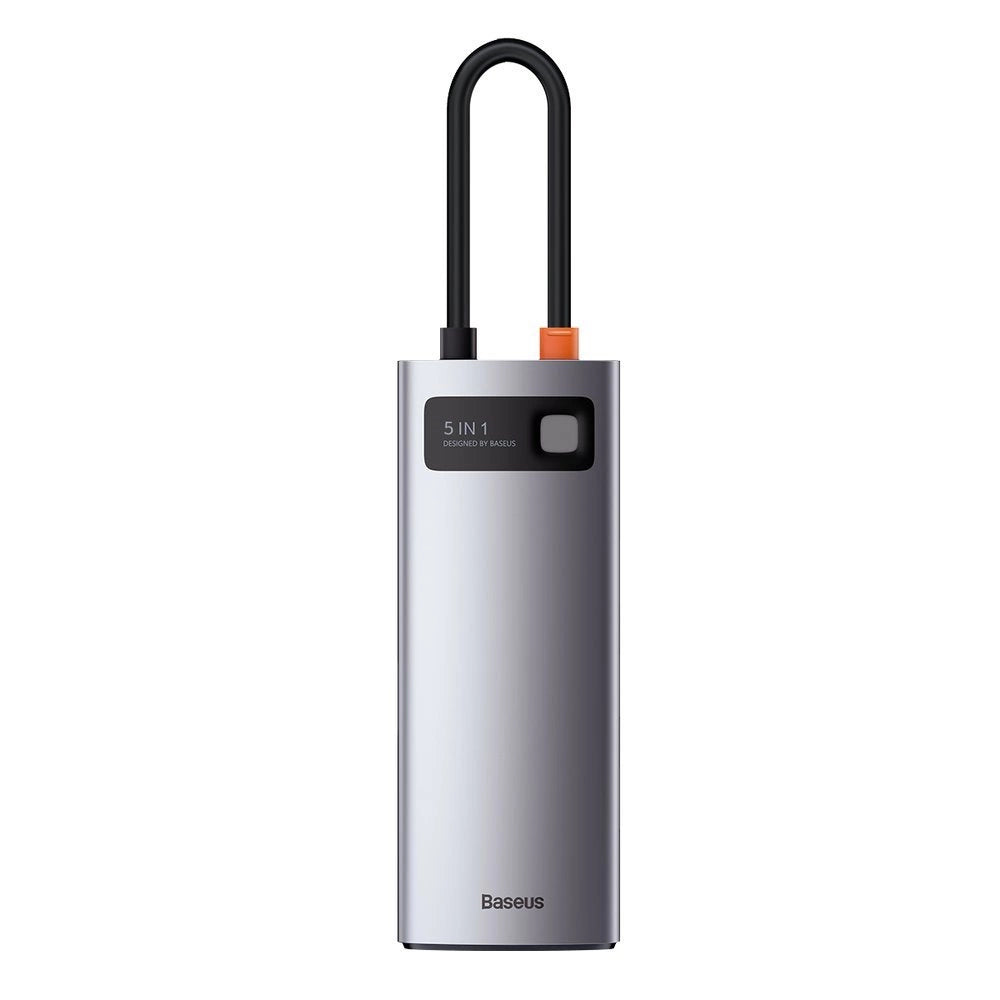 Baseus Metal Gleam Series 5-in-1 Multifunctional HUB USB Type C - USB Type C Power Delivery 100 W / HDMI 4K 30 Hz / 3x USB 3.2 Gen 1 (CAHUB-CX0G)_2