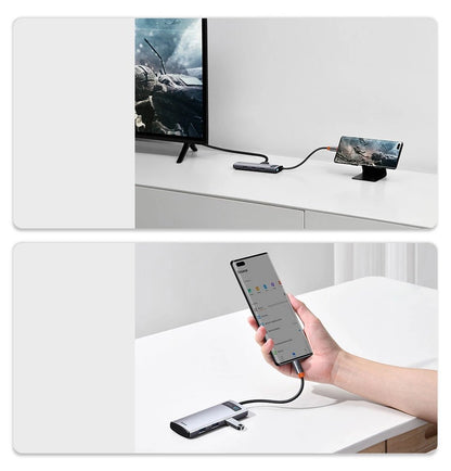 Baseus Metal Gleam Series 5-in-1 Multifunctional HUB USB Type C - USB Type C Power Delivery 100 W / HDMI 4K 30 Hz / 3x USB 3.2 Gen 1 (CAHUB-CX0G)_29