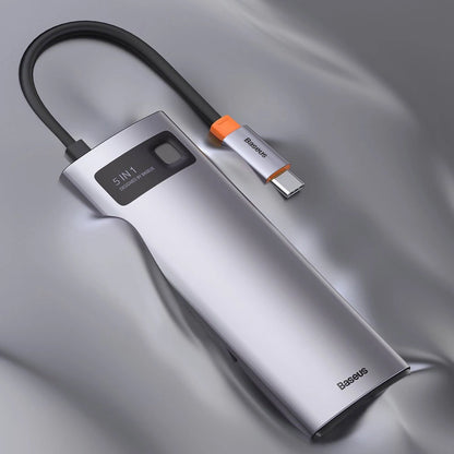Baseus Metal Gleam Series 5-in-1 Multifunctional HUB USB Type C - USB Type C Power Delivery 100 W / HDMI 4K 30 Hz / 3x USB 3.2 Gen 1 (CAHUB-CX0G)_30