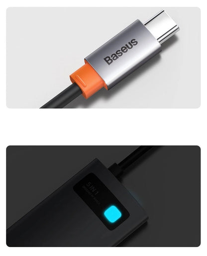 Baseus Metal Gleam Series 5-in-1 Multifunctional HUB USB Type C - USB Type C Power Delivery 100 W / HDMI 4K 30 Hz / 3x USB 3.2 Gen 1 (CAHUB-CX0G)_31