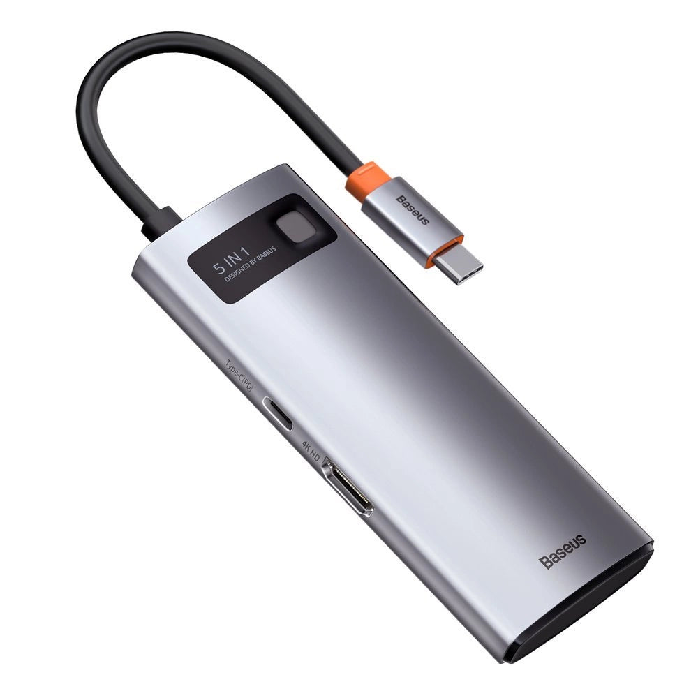Baseus Metal Gleam Series 5-in-1 Multifunctional HUB USB Type C - USB Type C Power Delivery 100 W / HDMI 4K 30 Hz / 3x USB 3.2 Gen 1 (CAHUB-CX0G)_12
