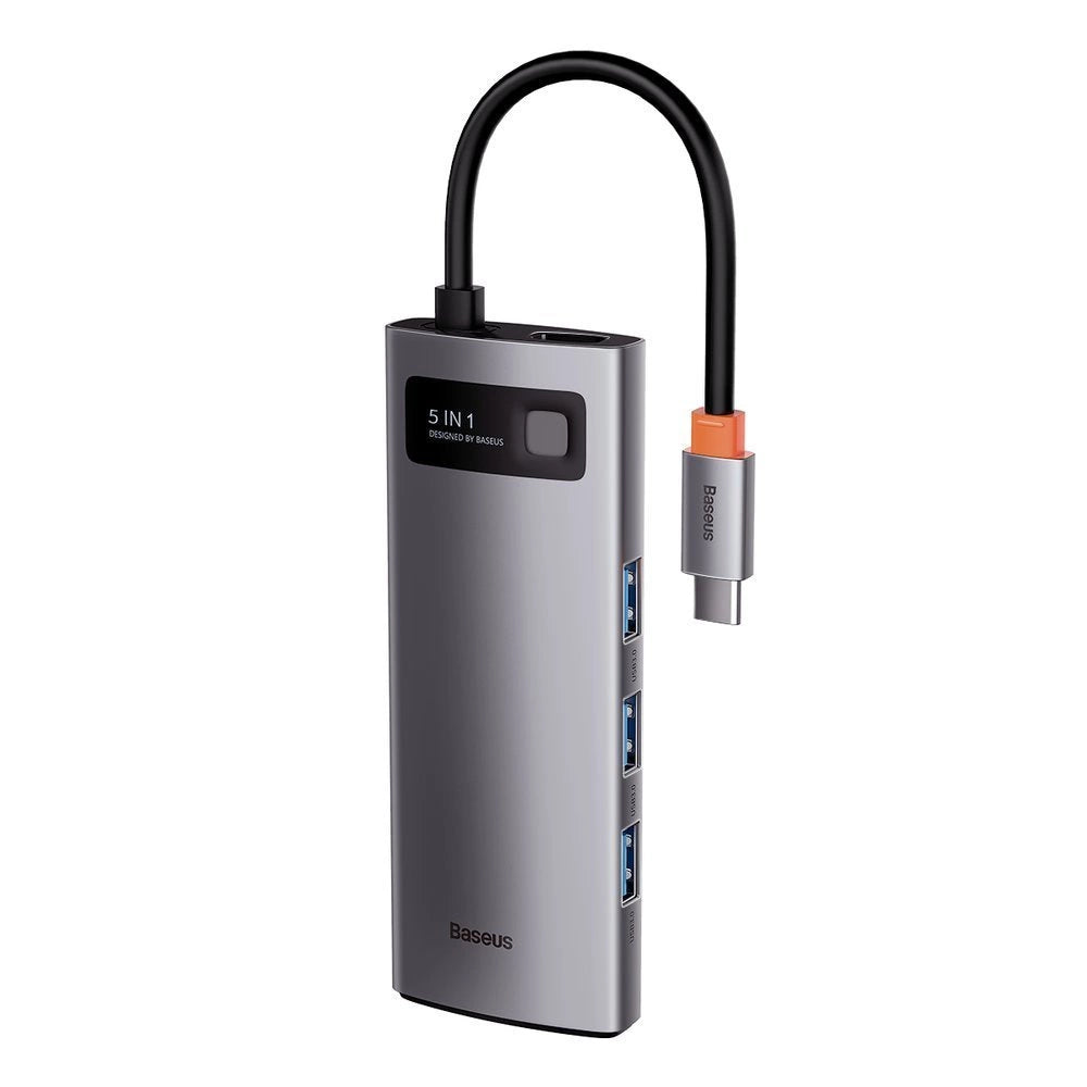 Baseus Metal Gleam Series 5-in-1 Multifunctional HUB USB Type C - USB Type C Power Delivery 100 W / HDMI 4K 30 Hz / 3x USB 3.2 Gen 1 (CAHUB-CX0G)_14