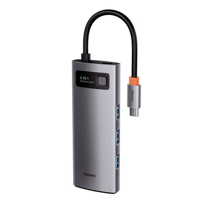 Baseus Metal Gleam Series 5-in-1 Multifunctional HUB USB Type C - USB Type C Power Delivery 100 W / HDMI 4K 30 Hz / 3x USB 3.2 Gen 1 (CAHUB-CX0G)_14